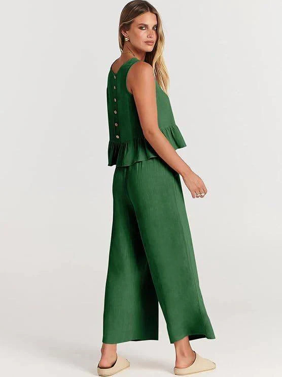 Ensemble deux pièces volanté pour femme