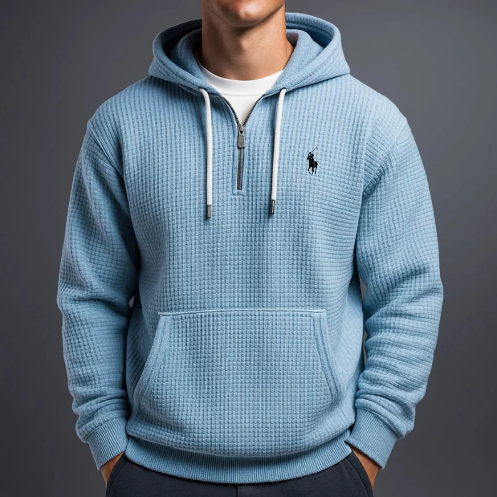 RL – Sweat à capuche avec zip quart de longueur
