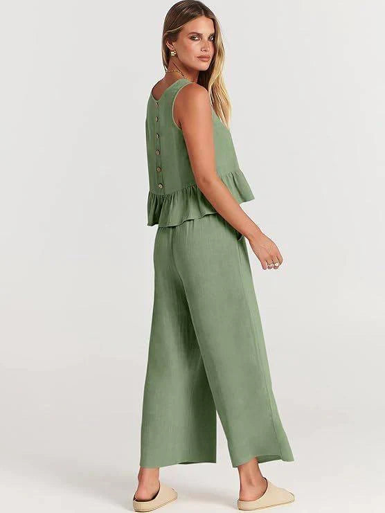 Ensemble deux pièces volanté pour femme