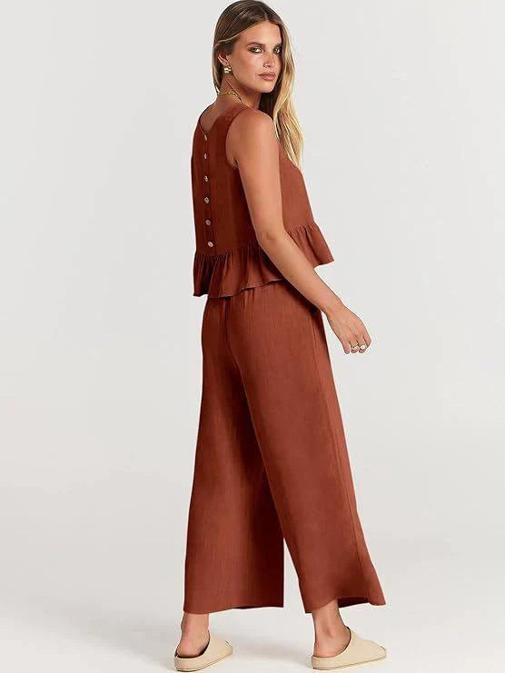 Ensemble deux pièces volanté pour femme