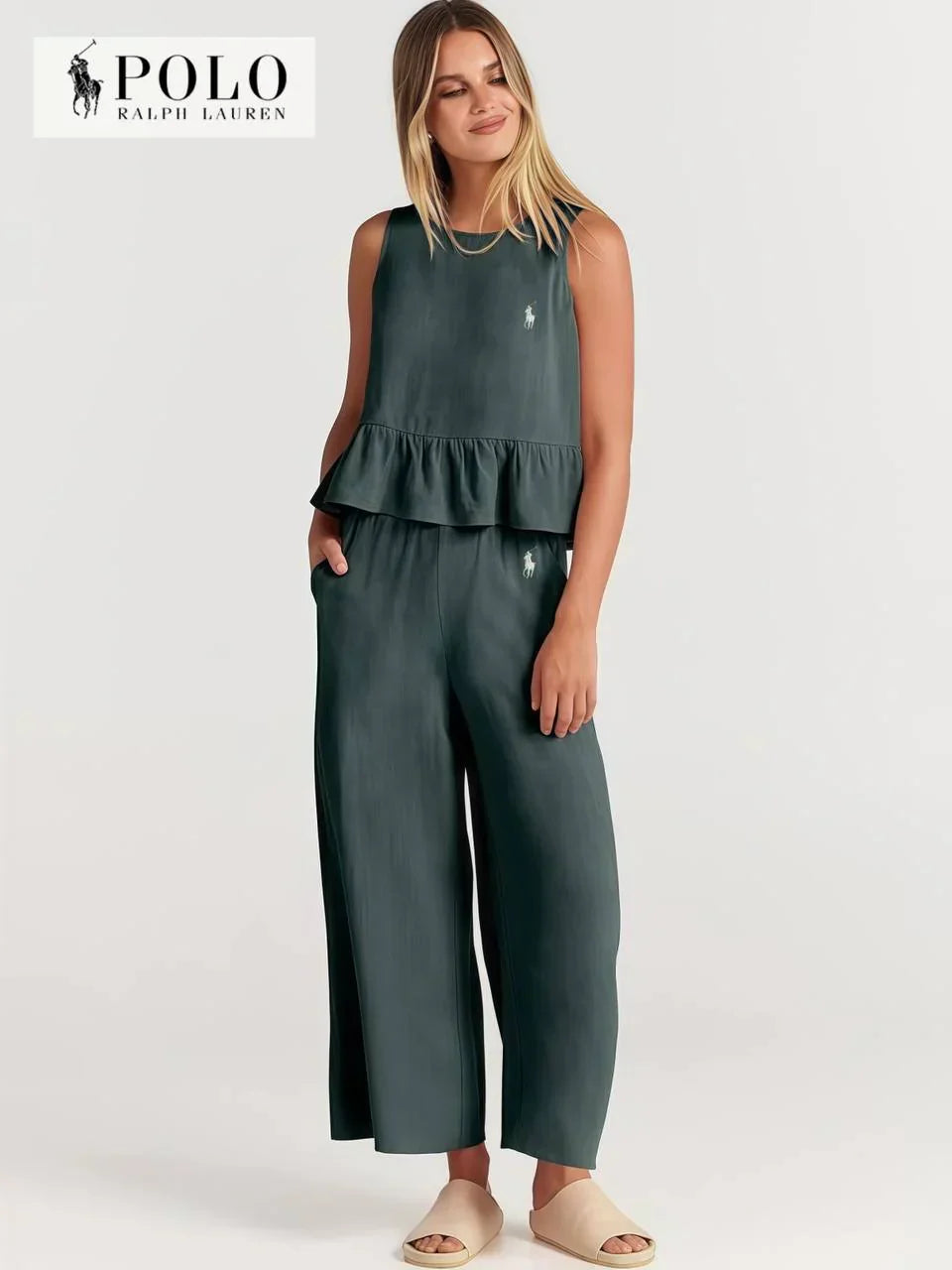 Ensemble deux pièces volanté pour femme