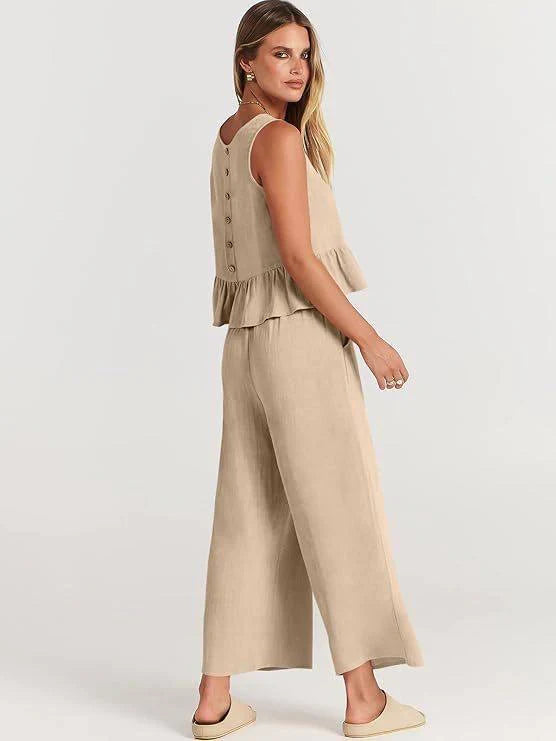 Ensemble deux pièces volanté pour femme