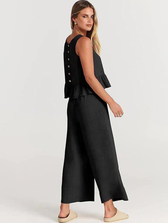 Ensemble deux pièces volanté pour femme