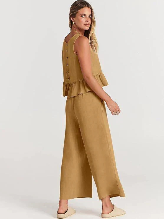 Ensemble deux pièces volanté pour femme