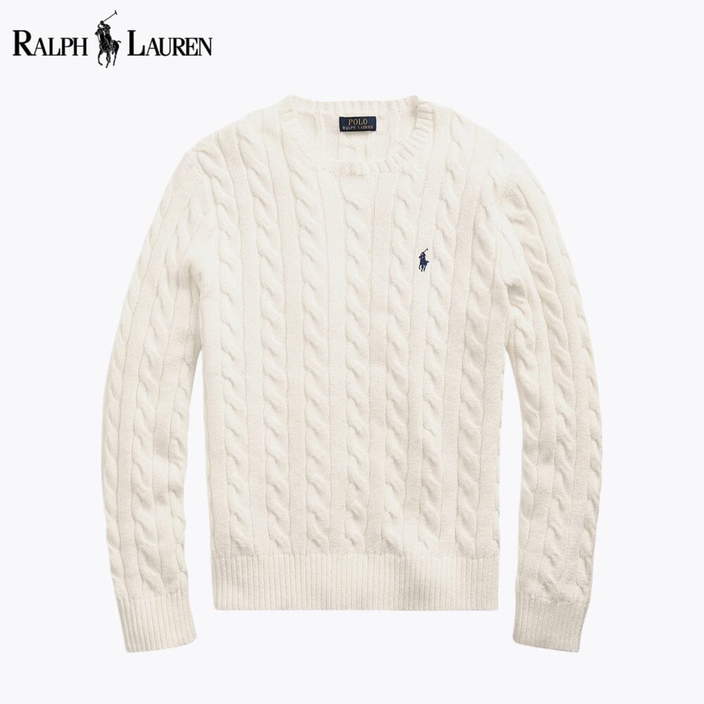 Pull RL en Coton – Maille Torsadée Élégante