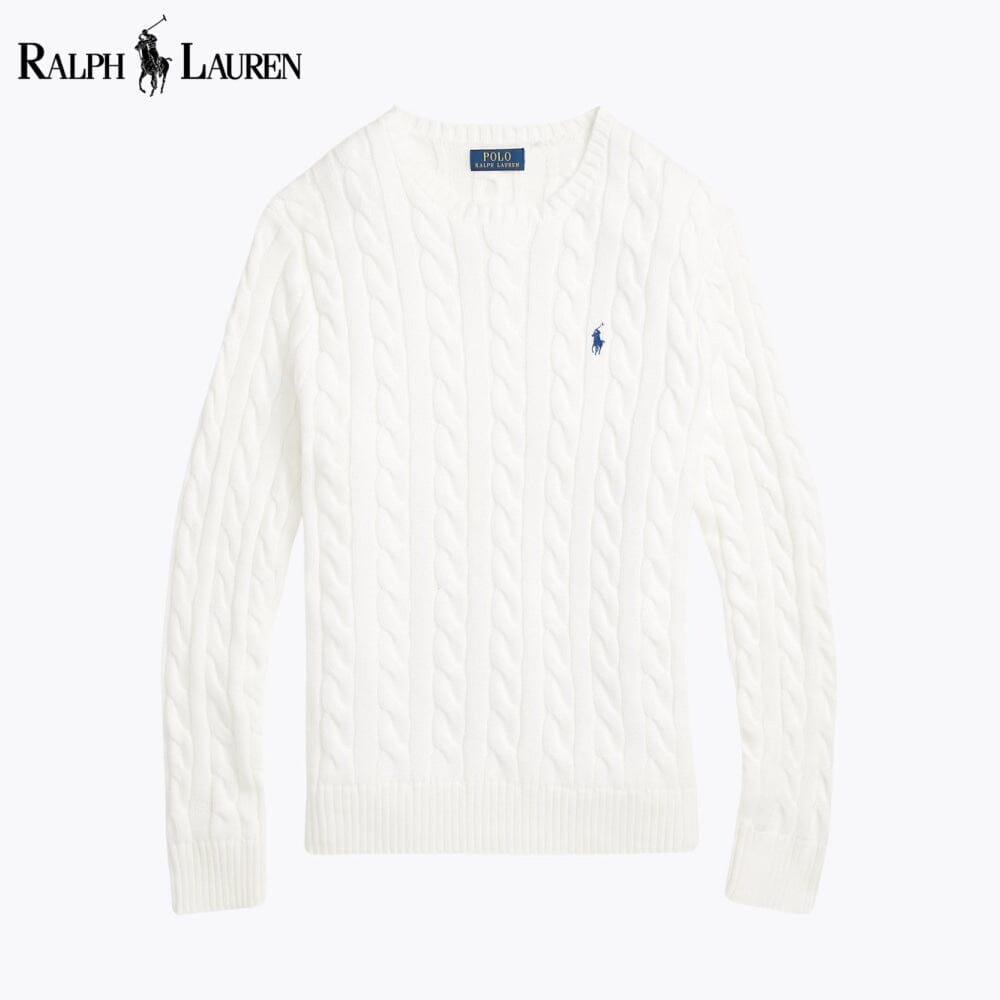 Pull RL en Coton – Maille Torsadée Élégante